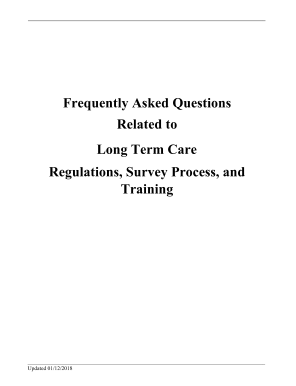 FAQ - LTC Regulations. Survey Process and Trainings